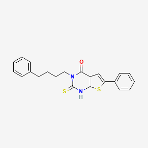 4-hydroxy-6-phenyl-3-(4-phenylbutyl)thieno[2,3-d]pyrimidine-2-thione