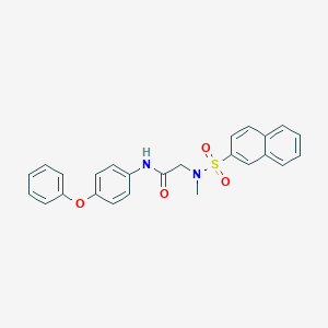 molecular formula C25H22N2O4S B427221 2-[methyl(2-naphthylsulfonyl)amino]-N-(4-phenoxyphenyl)acetamide 