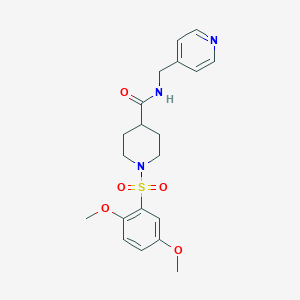 molecular formula C20H25N3O5S B427222 1-[(2,5-dimethoxyphenyl)sulfonyl]-N-(4-pyridinylmethyl)-4-piperidinecarboxamide 