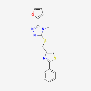 4-({[5-(2-FURYL)-4-METHYL-4H-1,2,4-TRIAZOL-3-YL]SULFANYL}METHYL)-2-PHENYL-1,3-THIAZOLE