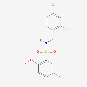 molecular formula C15H15Cl2NO3S B427225 N-(2,4-dichlorobenzyl)-2-methoxy-5-methylbenzenesulfonamide 