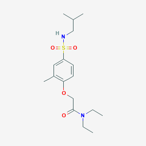 molecular formula C17H28N2O4S B427229 N,N-diethyl-2-{4-[(isobutylamino)sulfonyl]-2-methylphenoxy}acetamide 