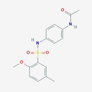 molecular formula C16H18N2O4S B427233 N-(4-{[(2-methoxy-5-methylphenyl)sulfonyl]amino}phenyl)acetamide 