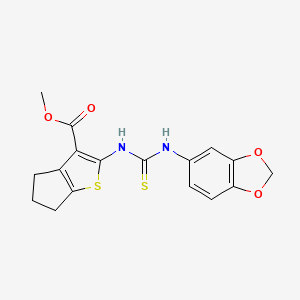 methyl 2-{[(1,3-benzodioxol-5-ylamino)carbonothioyl]amino}-5,6-dihydro-4H-cyclopenta[b]thiophene-3-carboxylate