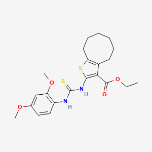 ethyl 2-({[(2,4-dimethoxyphenyl)amino]carbonothioyl}amino)-4,5,6,7,8,9-hexahydrocycloocta[b]thiophene-3-carboxylate