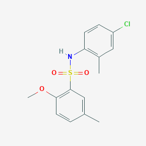 molecular formula C15H16ClNO3S B427236 N-(4-chloro-2-methylphenyl)-2-methoxy-5-methylbenzenesulfonamide 