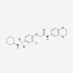 2-{2-chloro-4-[(cyclohexylamino)sulfonyl]phenoxy}-N-(2,3-dihydro-1,4-benzodioxin-6-yl)acetamide