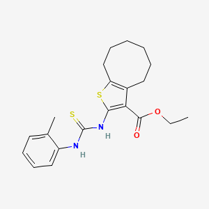 molecular formula C21H26N2O2S2 B4272392 ethyl 2-({[(2-methylphenyl)amino]carbonothioyl}amino)-4,5,6,7,8,9-hexahydrocycloocta[b]thiophene-3-carboxylate 