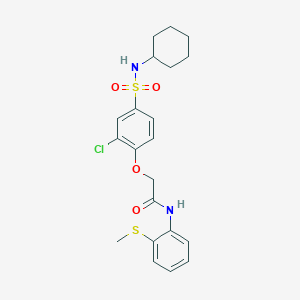 2-{2-chloro-4-[(cyclohexylamino)sulfonyl]phenoxy}-N-[2-(methylsulfanyl)phenyl]acetamide