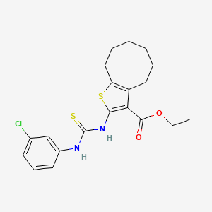 molecular formula C20H23ClN2O2S2 B4272404 ethyl 2-({[(3-chlorophenyl)amino]carbonothioyl}amino)-4,5,6,7,8,9-hexahydrocycloocta[b]thiophene-3-carboxylate 