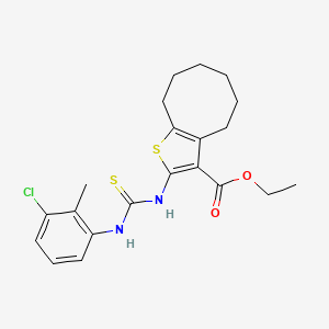 ethyl 2-({[(3-chloro-2-methylphenyl)amino]carbonothioyl}amino)-4,5,6,7,8,9-hexahydrocycloocta[b]thiophene-3-carboxylate