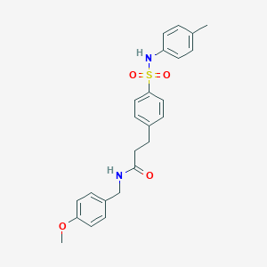 molecular formula C24H26N2O4S B427243 N-(4-methoxybenzyl)-3-[4-(4-toluidinosulfonyl)phenyl]propanamide 