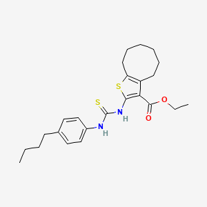 molecular formula C24H32N2O2S2 B4272434 ethyl 2-({[(4-butylphenyl)amino]carbonothioyl}amino)-4,5,6,7,8,9-hexahydrocycloocta[b]thiophene-3-carboxylate 