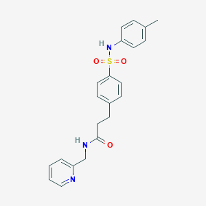 molecular formula C22H23N3O3S B427246 N-(2-pyridinylmethyl)-3-[4-(4-toluidinosulfonyl)phenyl]propanamide 