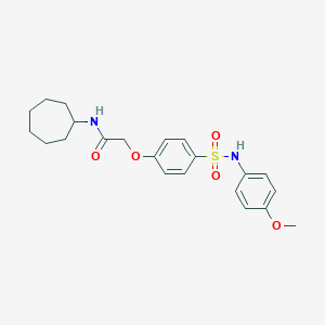 molecular formula C22H28N2O5S B427247 N-cycloheptyl-2-{4-[(4-methoxyanilino)sulfonyl]phenoxy}acetamide 