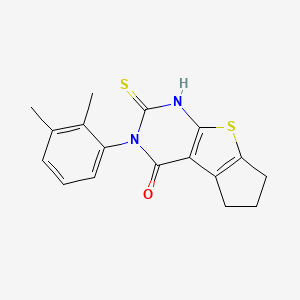 molecular formula C17H16N2OS2 B4272491 3-(2,3-dimethylphenyl)-2-mercapto-3,5,6,7-tetrahydro-4H-cyclopenta[4,5]thieno[2,3-d]pyrimidin-4-one 