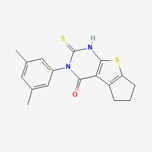 molecular formula C17H16N2OS2 B4272502 3-(3,5-dimethylphenyl)-2-mercapto-3,5,6,7-tetrahydro-4H-cyclopenta[4,5]thieno[2,3-d]pyrimidin-4-one 