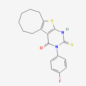 3-(4-fluorophenyl)-2-mercapto-5,6,7,8,9,10-hexahydrocycloocta[4,5]thieno[2,3-d]pyrimidin-4(3H)-one