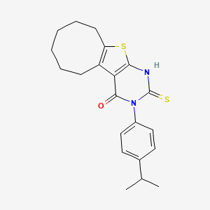 molecular formula C21H24N2OS2 B4272527 3-(4-isopropylphenyl)-2-mercapto-5,6,7,8,9,10-hexahydrocycloocta[4,5]thieno[2,3-d]pyrimidin-4(3H)-one 