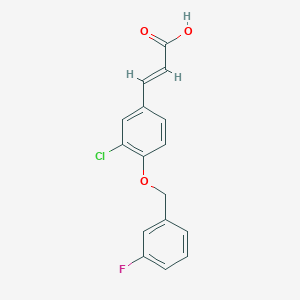 molecular formula C16H12ClFO3 B427253 3-{3-Chloro-4-[(3-fluorobenzyl)oxy]phenyl}acrylic acid 