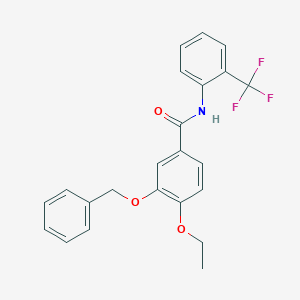 molecular formula C23H20F3NO3 B427254 3-(benzyloxy)-4-ethoxy-N-[2-(trifluoromethyl)phenyl]benzamide 