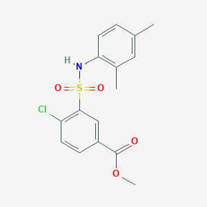 molecular formula C16H16ClNO4S B427255 Methyl 4-chloro-3-[(2,4-dimethylanilino)sulfonyl]benzoate 