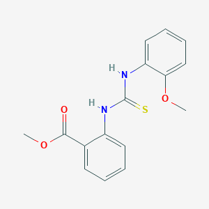 molecular formula C16H16N2O3S B4272559 methyl 2-({[(2-methoxyphenyl)amino]carbonothioyl}amino)benzoate 