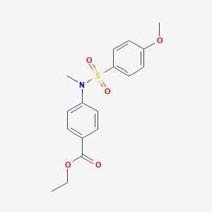 molecular formula C17H19NO5S B427257 Ethyl 4-[[(4-methoxyphenyl)sulfonyl](methyl)amino]benzoate 