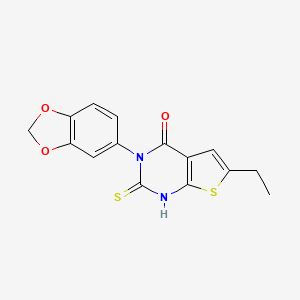 3-(1,3-benzodioxol-5-yl)-6-ethyl-2-mercaptothieno[2,3-d]pyrimidin-4(3H)-one