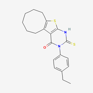 3-(4-ethylphenyl)-2-mercapto-5,6,7,8,9,10-hexahydrocycloocta[4,5]thieno[2,3-d]pyrimidin-4(3H)-one