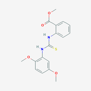 molecular formula C17H18N2O4S B4272623 methyl 2-({[(2,5-dimethoxyphenyl)amino]carbonothioyl}amino)benzoate 