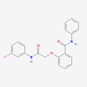 molecular formula C21H17IN2O3 B427263 2-[2-(3-iodoanilino)-2-oxoethoxy]-N-phenylbenzamide 