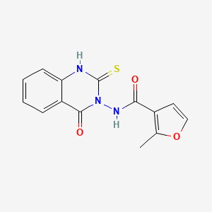 molecular formula C14H11N3O3S B4272633 2-METHYL-N-[4-OXO-2-SULFANYL-3(4H)-QUINAZOLINYL]-3-FURAMIDE 