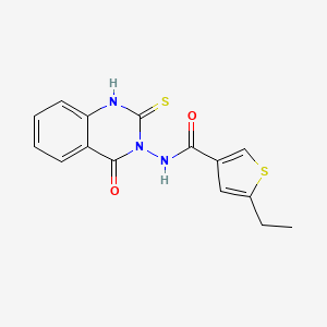 molecular formula C15H13N3O2S2 B4272655 5-ethyl-N-(2-mercapto-4-oxo-3(4H)-quinazolinyl)-3-thiophenecarboxamide 