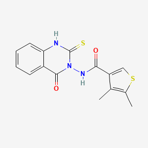 molecular formula C15H13N3O2S2 B4272657 N-(2-mercapto-4-oxo-3(4H)-quinazolinyl)-4,5-dimethyl-3-thiophenecarboxamide 