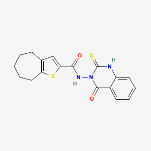 N-(2-mercapto-4-oxo-3(4H)-quinazolinyl)-5,6,7,8-tetrahydro-4H-cyclohepta[b]thiophene-2-carboxamide