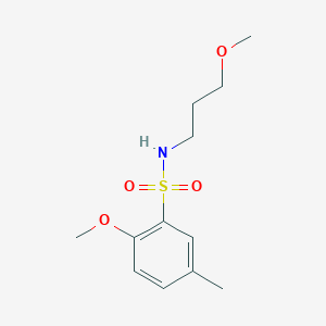 molecular formula C12H19NO4S B427267 2-methoxy-N-(3-methoxypropyl)-5-methylbenzenesulfonamide CAS No. 723247-06-1
