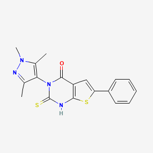 2-mercapto-6-phenyl-3-(1,3,5-trimethyl-1H-pyrazol-4-yl)thieno[2,3-d]pyrimidin-4(3H)-one