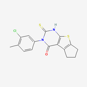 3-(3-chloro-4-methylphenyl)-2-mercapto-3,5,6,7-tetrahydro-4H-cyclopenta[4,5]thieno[2,3-d]pyrimidin-4-one