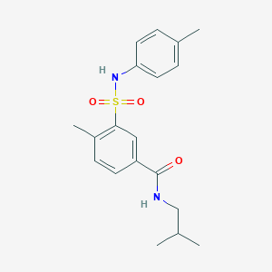 molecular formula C19H24N2O3S B427270 N-isobutyl-4-methyl-3-(4-toluidinosulfonyl)benzamide 