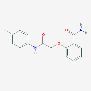 molecular formula C15H13IN2O3 B427271 2-[2-(4-Iodoanilino)-2-oxoethoxy]benzamide 