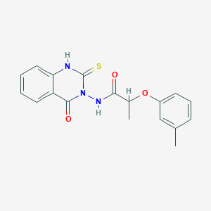 molecular formula C18H17N3O3S B4272710 N-(2-mercapto-4-oxo-3(4H)-quinazolinyl)-2-(3-methylphenoxy)propanamide 