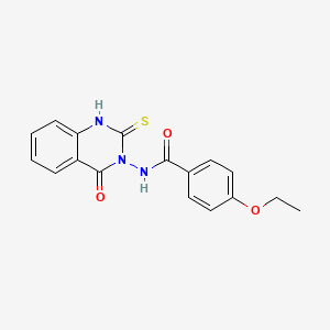 molecular formula C17H15N3O3S B4272712 4-ETHOXY-N-[4-OXO-2-SULFANYL-3(4H)-QUINAZOLINYL]BENZAMIDE 