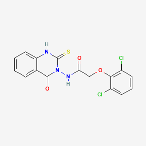 molecular formula C16H11Cl2N3O3S B4272720 2-(2,6-dichlorophenoxy)-N-(2-mercapto-4-oxo-3(4H)-quinazolinyl)acetamide 