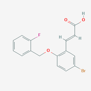 molecular formula C16H12BrFO3 B427273 3-{5-Bromo-2-[(2-fluorobenzyl)oxy]phenyl}acrylic acid 
