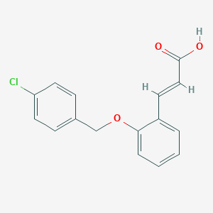 molecular formula C16H13ClO3 B427274 3-{2-[(4-Chlorobenzyl)oxy]phenyl}acrylic acid 