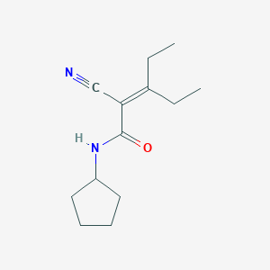 molecular formula C13H20N2O B4272745 2-cyano-N-cyclopentyl-3-ethylpent-2-enamide 