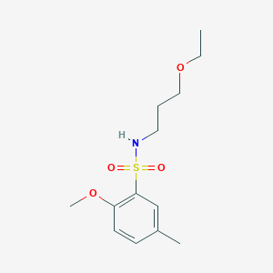 molecular formula C13H21NO4S B427278 N-(3-ethoxypropyl)-2-methoxy-5-methylbenzenesulfonamide CAS No. 723247-16-3