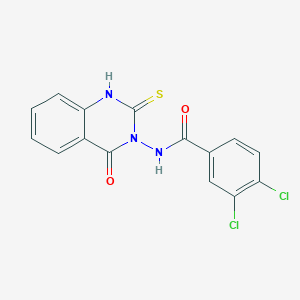 molecular formula C15H9Cl2N3O2S B4272791 3,4-dichloro-N-(2-mercapto-4-oxo-3(4H)-quinazolinyl)benzamide 