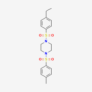 molecular formula C19H24N2O4S2 B4272804 1-[(4-ethylphenyl)sulfonyl]-4-[(4-methylphenyl)sulfonyl]piperazine 